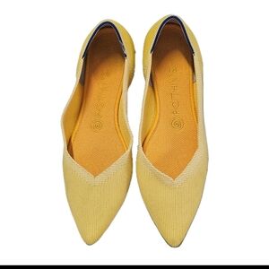 Rothy's Women's 9 Yellow Pointed Toe Slip On  Washable Ballet Flat Comfy Shoes